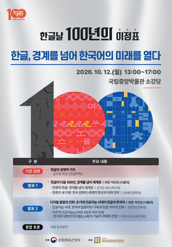 한글날 100주년 기념 학술대회 기획 및 운영 1